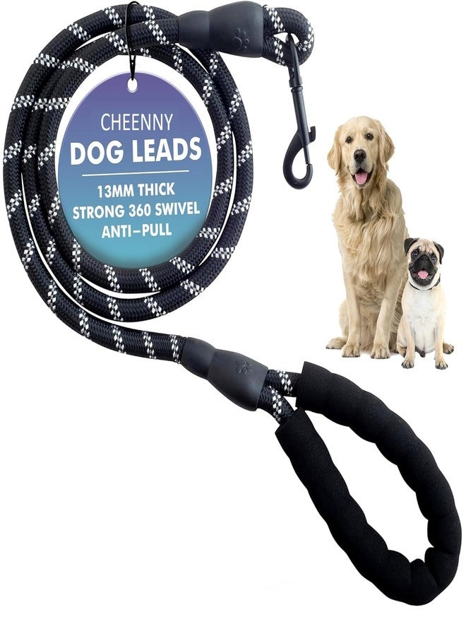 CHEENNY Dog Leash 4FT Nylon Rope Cord Training Pet Walking Leashes for Medium Sized Pet Thick Reflective Heavy Duty Rope with Anti Slip Padded Cord for Dogs, Cats and Pets with Strong Hook(Multicolor) - Image 1